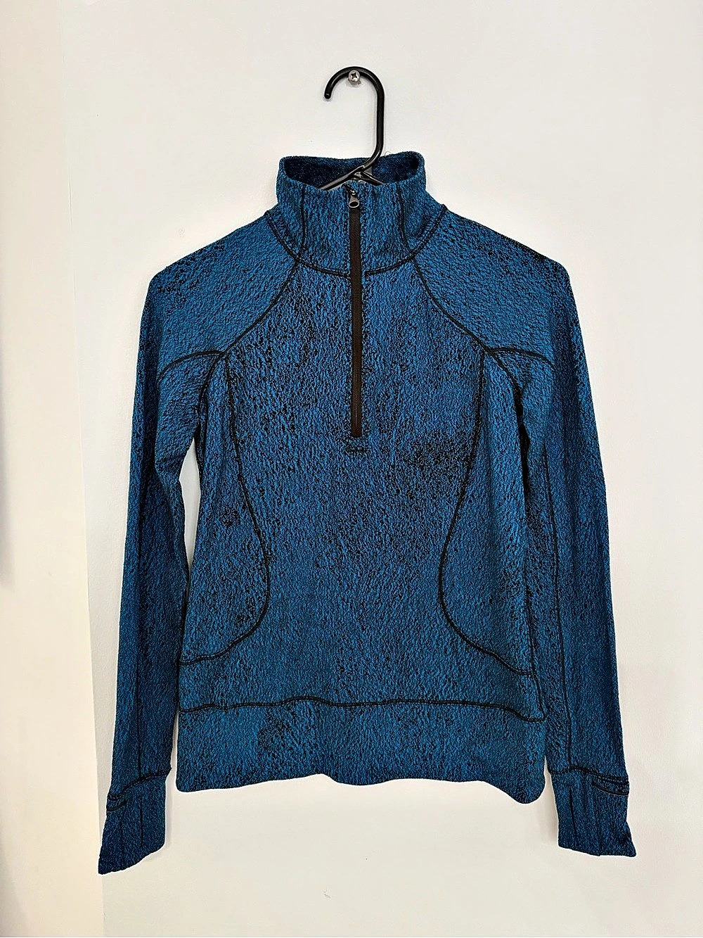 lululemon Blue & Black Half-Zip Pullover Size 4